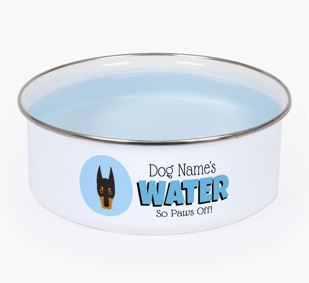 Water, Paws Off: Personalized {breedFullName} Enamel Dog Bowl