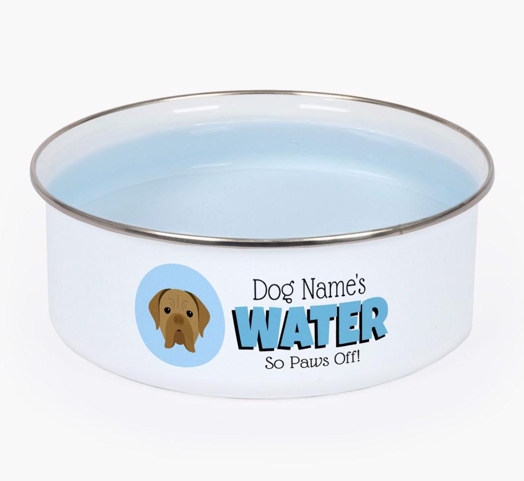 Water, Paws Off: Personalized {breedFullName} Enamel Dog Bowl
