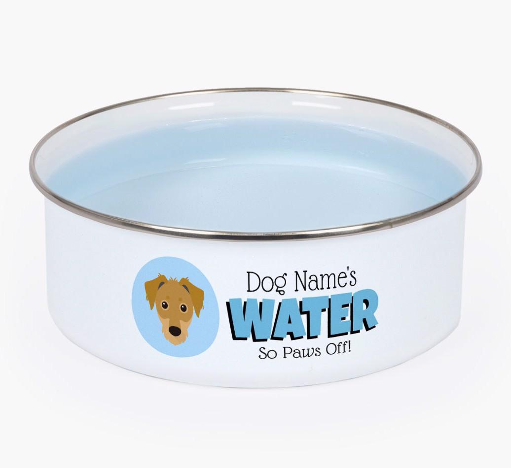 Water, Paws Off: Personalized {breedFullName} Enamel Dog Bowl