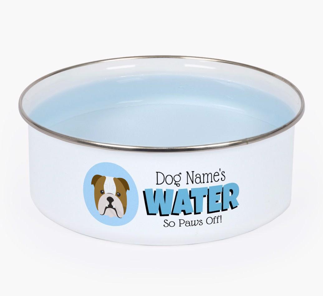 Water, Paws Off: Personalised {breedFullName} Enamel Dog Bowl