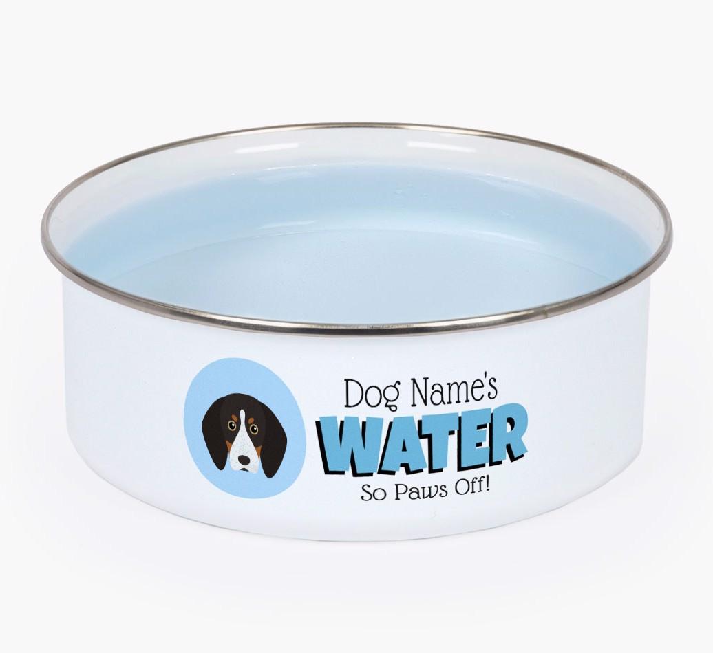 Water, Paws Off: Personalized {breedFullName} Enamel Dog Bowl