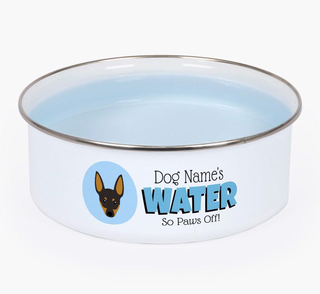 Water, Paws Off: Personalized {breedFullName} Enamel Dog Bowl