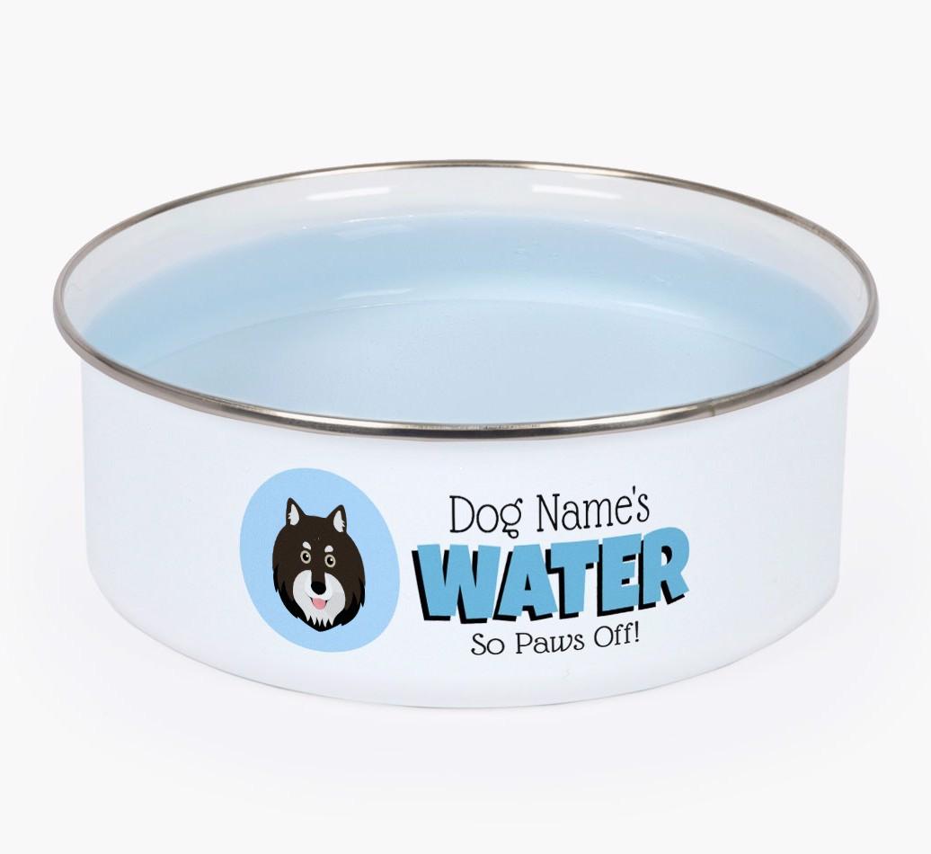 Water, Paws Off: Personalized {breedFullName} Enamel Dog Bowl