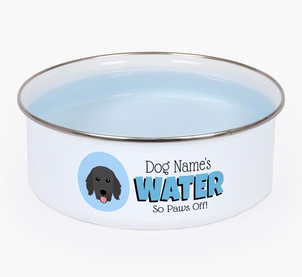 Water, Paws Off: Personalized {breedFullName} Enamel Dog Bowl