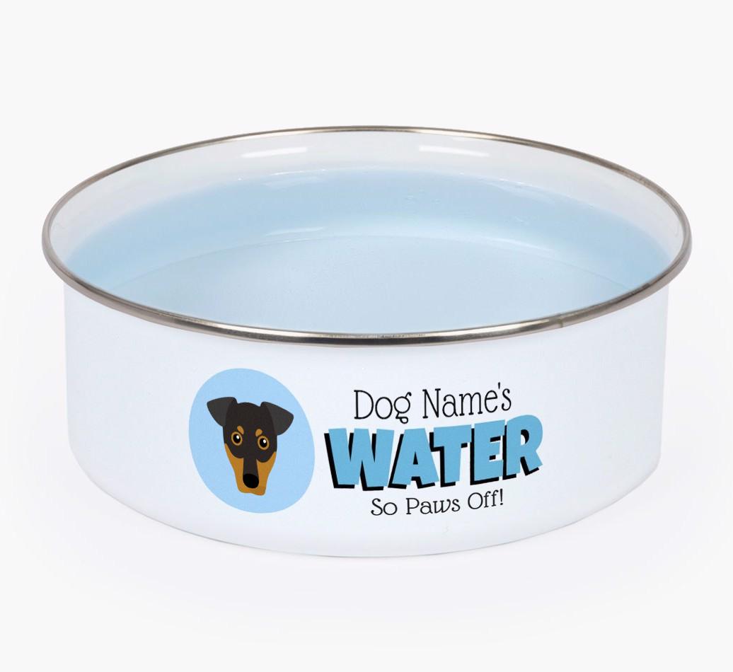 Water, Paws Off: Personalized {breedFullName} Enamel Dog Bowl