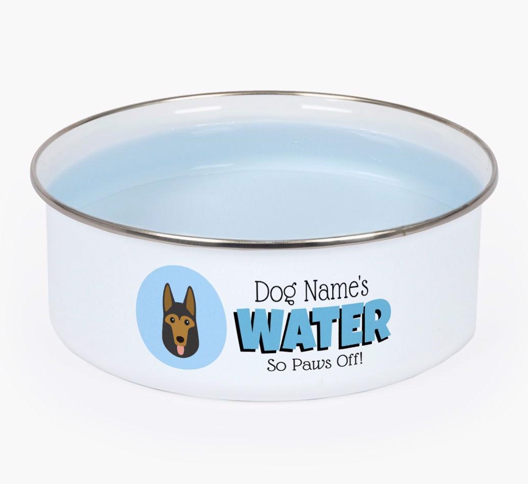 Water, Paws Off: Personalised {breedFullName} Enamel Dog Bowl