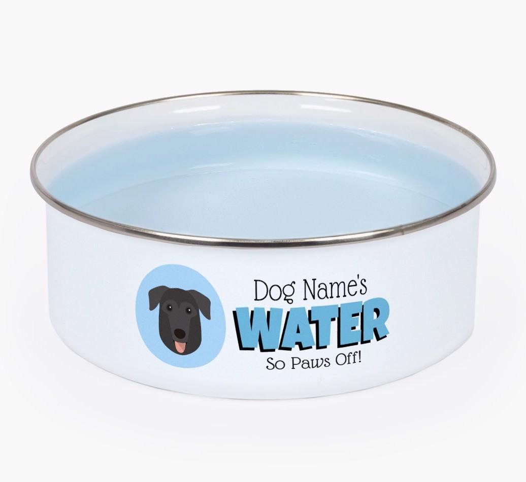Water, Paws Off: Personalized {breedFullName} Enamel Dog Bowl