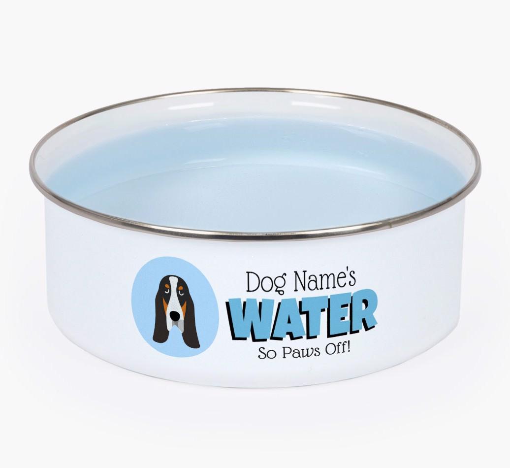 Water, Paws Off: Personalized {breedFullName} Enamel Dog Bowl