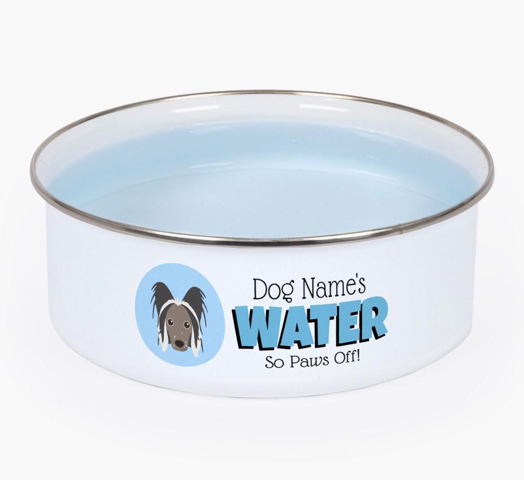 Water, Paws Off: Personalized {breedFullName} Enamel Dog Bowl