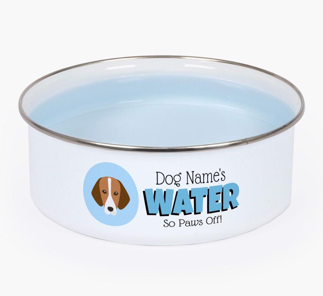 Water, Paws Off: Personalized {breedFullName} Enamel Dog Bowl