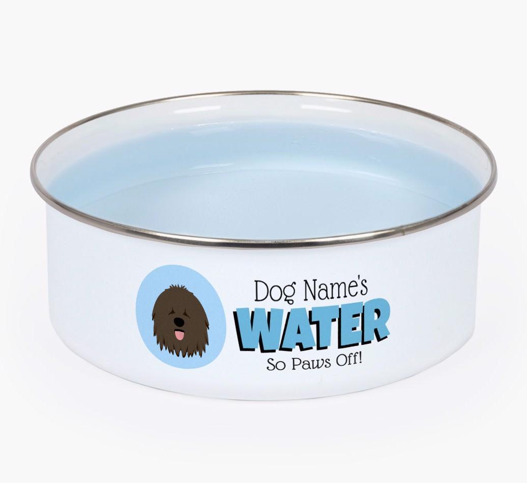 Water, Paws Off: Personalized {breedFullName} Enamel Dog Bowl