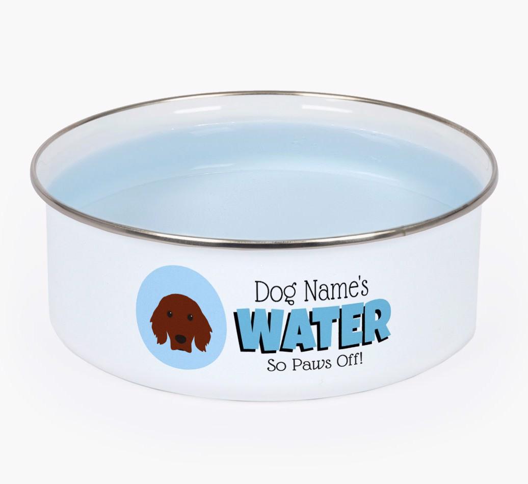 Water, Paws Off: Personalized {breedFullName} Enamel Dog Bowl