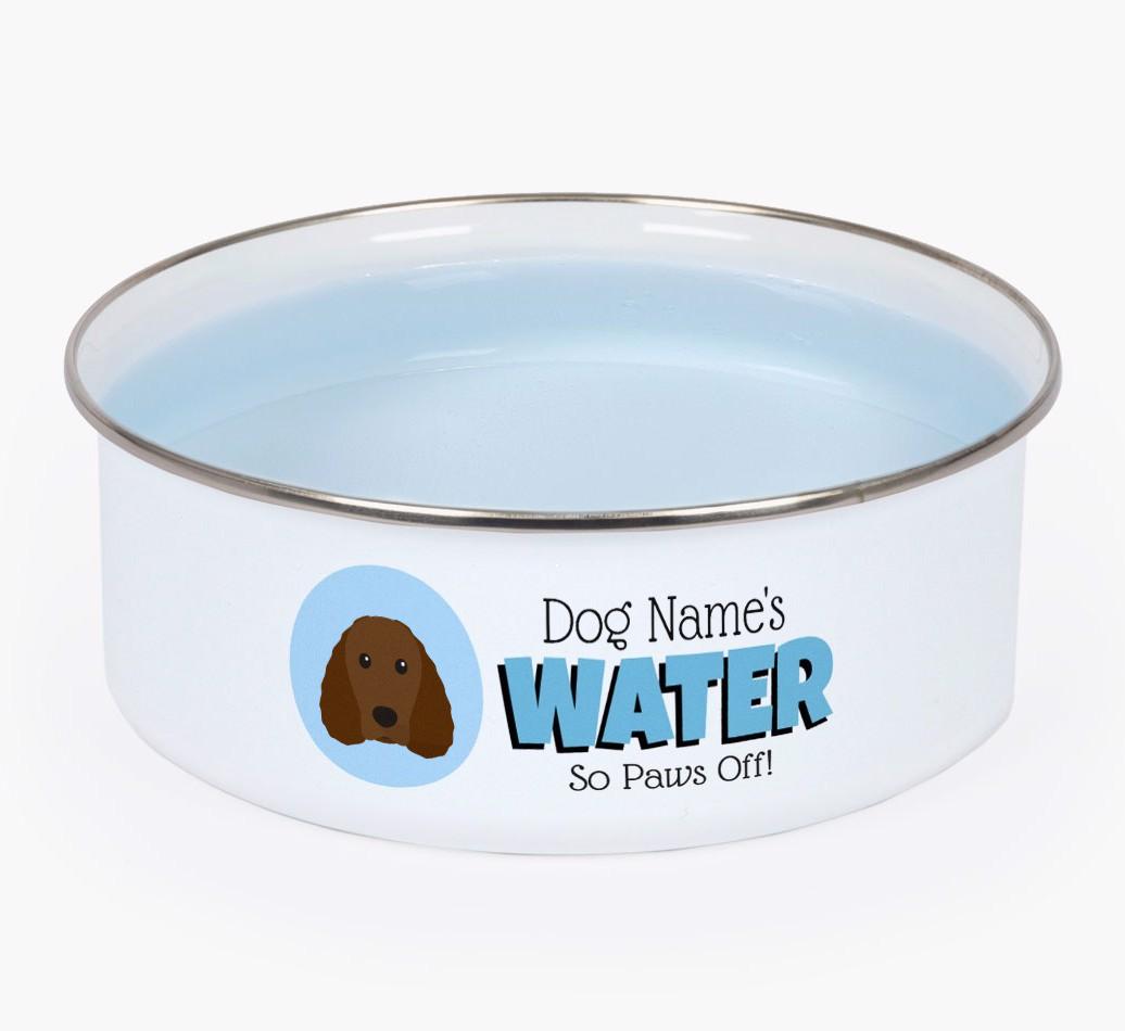 Water, Paws Off: Personalized {breedFullName} Enamel Dog Bowl