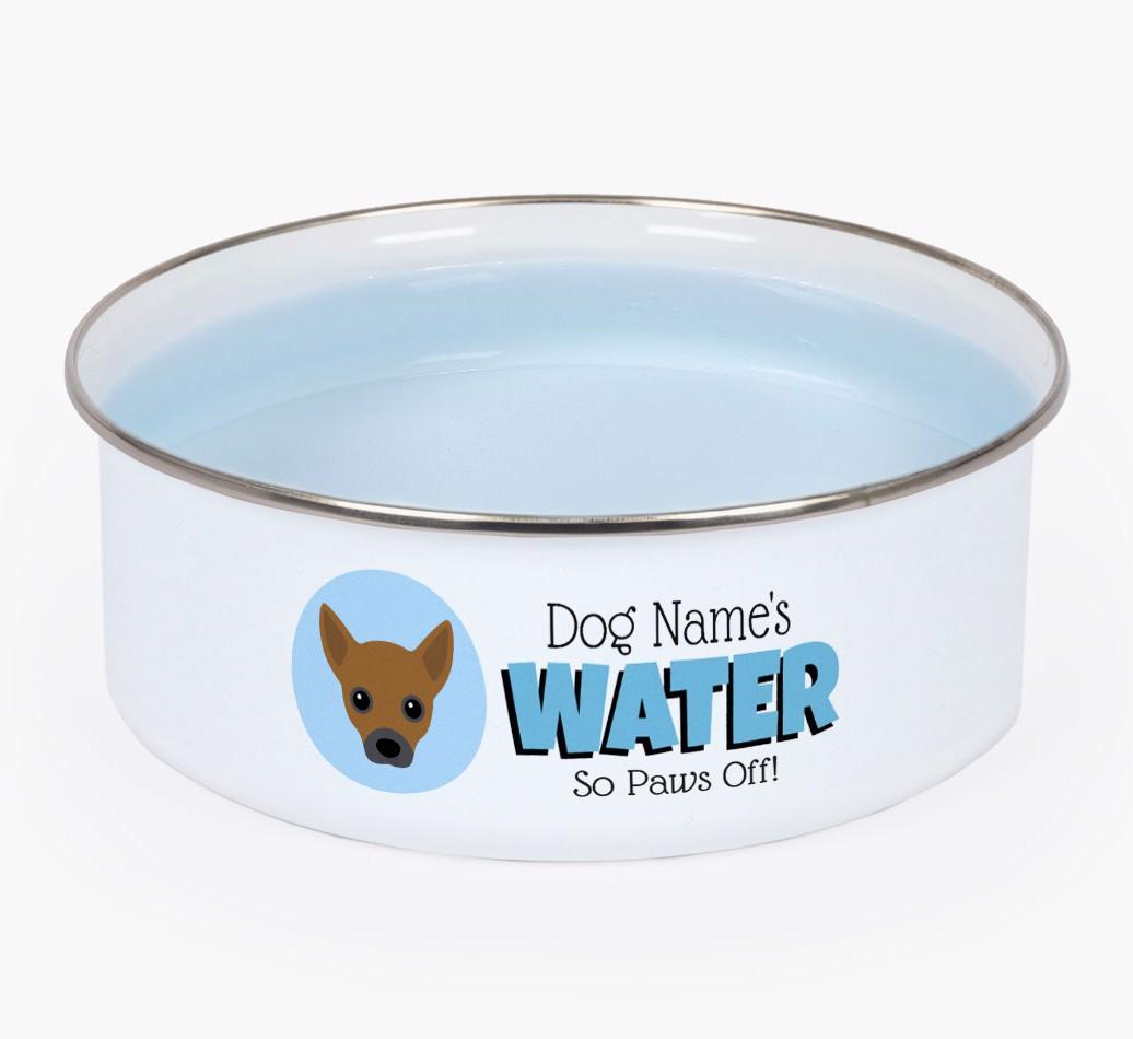 Water, Paws Off: Personalised {breedFullName} Enamel Dog Bowl
