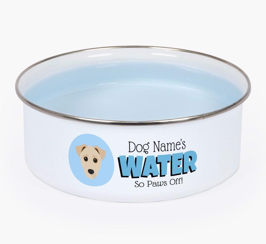 Water, Paws Off: Personalized {breedFullName} Enamel Dog Bowl