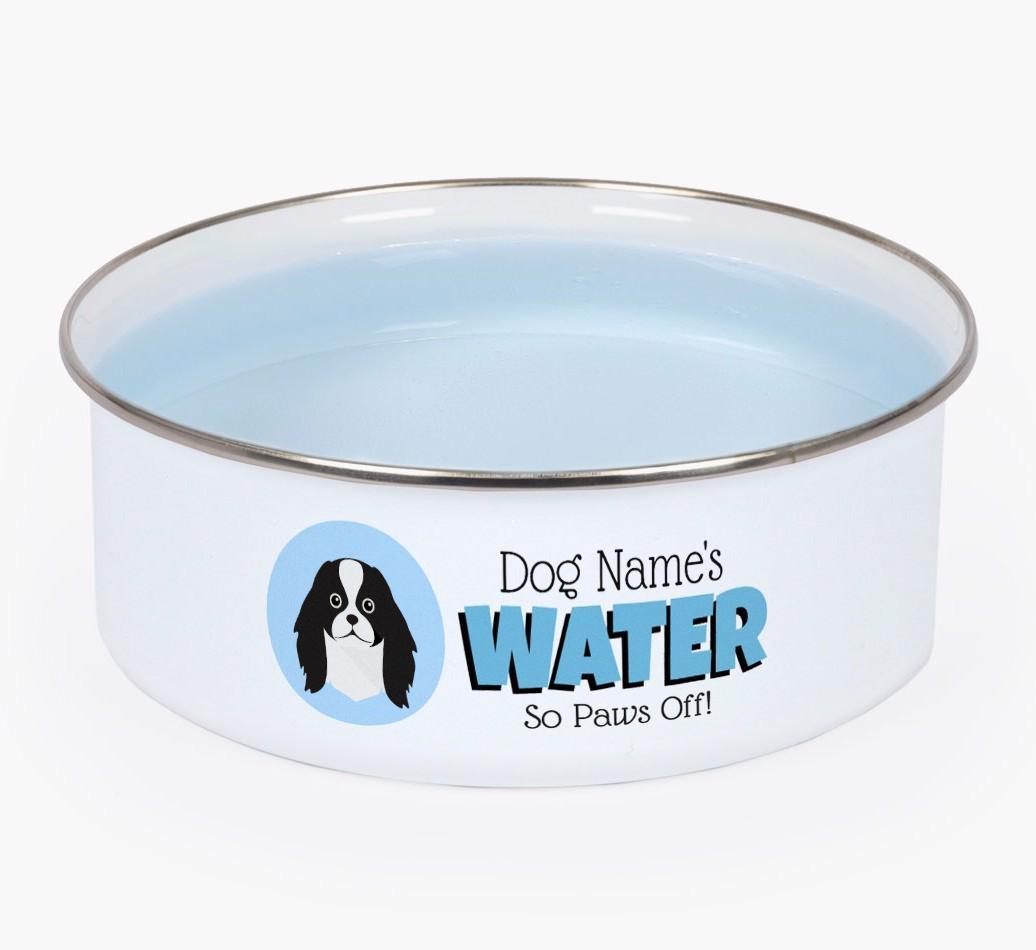 Water, Paws Off: Personalized {breedFullName} Enamel Dog Bowl