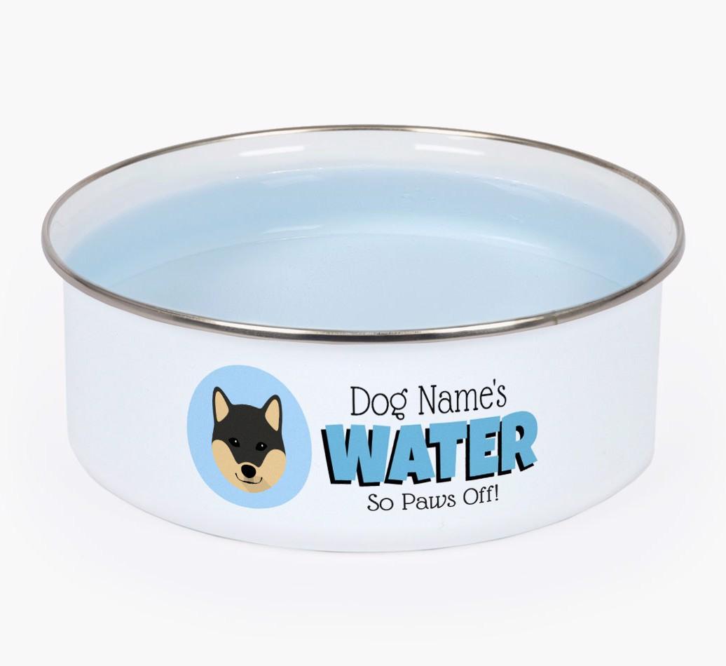 Water, Paws Off: Personalized {breedFullName} Enamel Dog Bowl