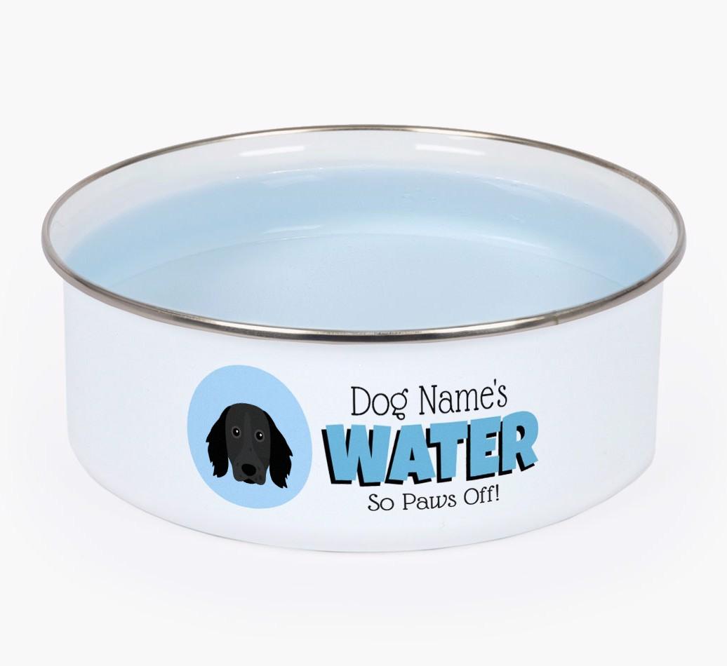 Water, Paws Off: Personalized {breedFullName} Enamel Dog Bowl