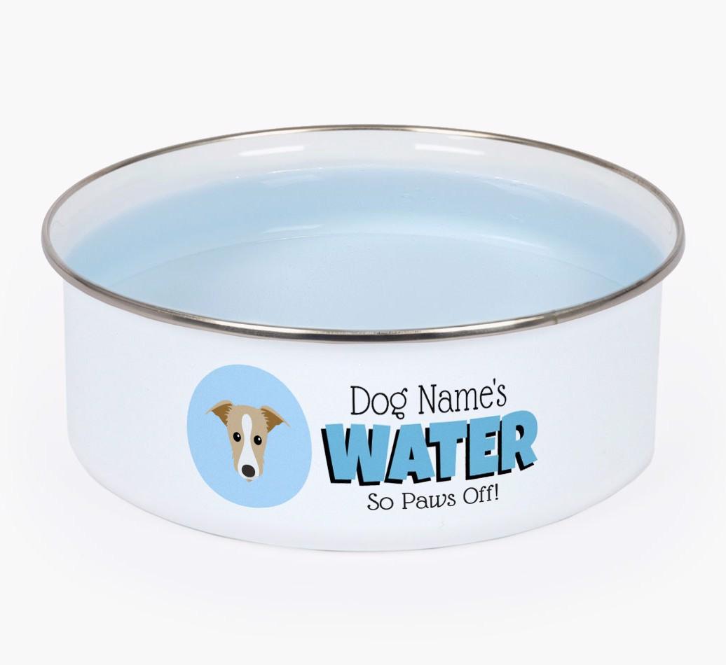 Water, Paws Off: Personalised {breedFullName} Enamel Dog Bowl
