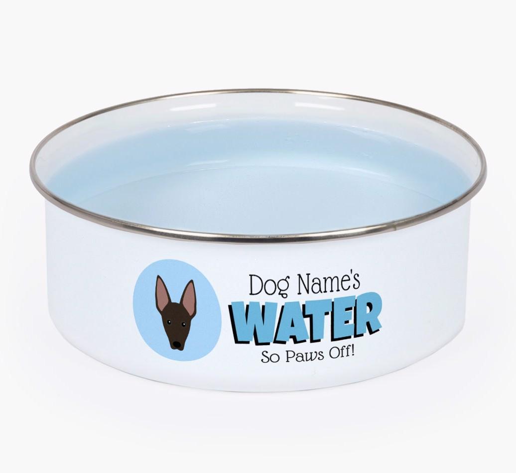 Water, Paws Off: Personalized {breedFullName} Enamel Dog Bowl