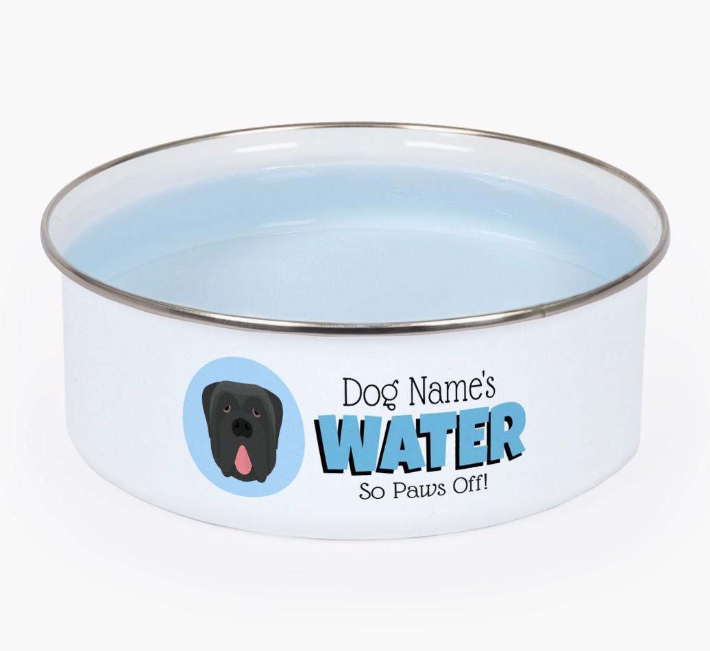 Water, Paws Off: Personalized {breedFullName} Enamel Dog Bowl