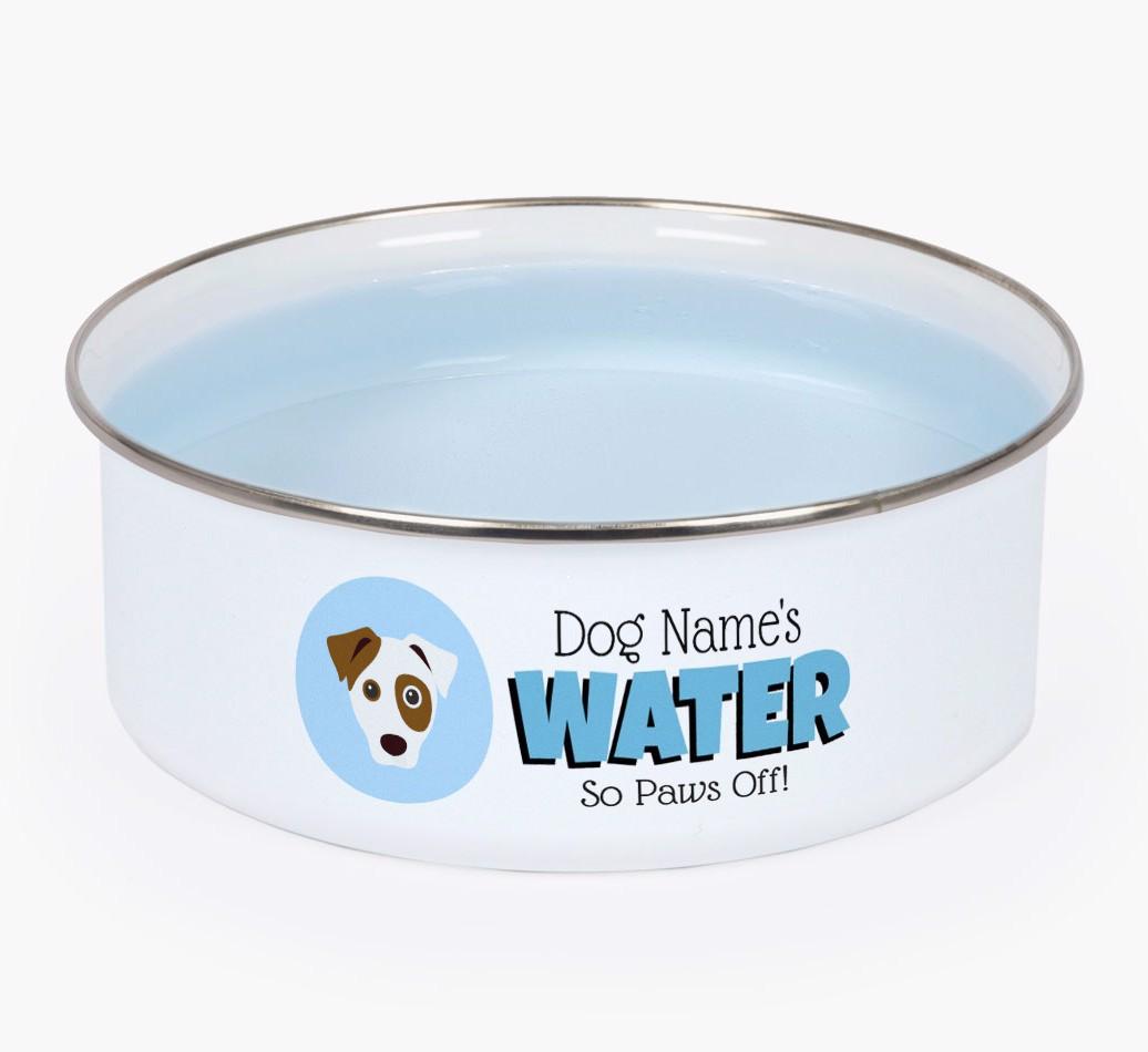 Water, Paws Off: Personalized {breedFullName} Enamel Dog Bowl