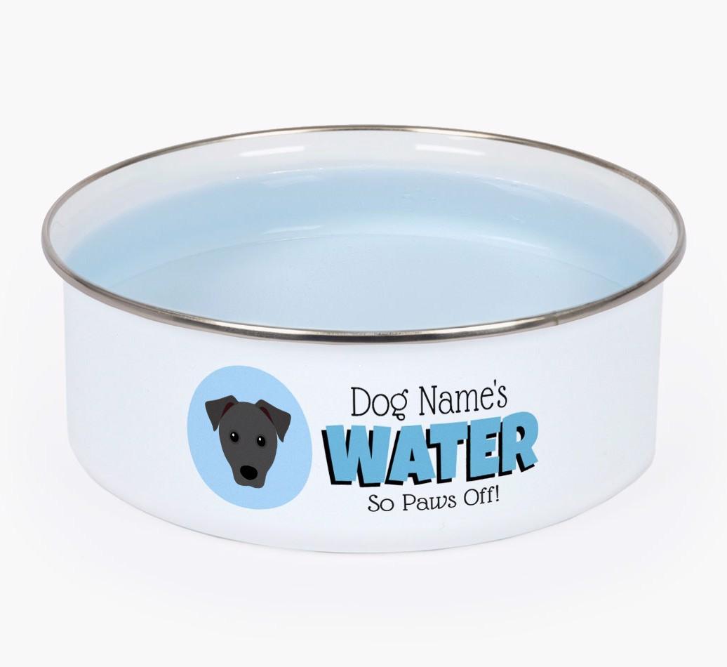 Water, Paws Off: Personalised {breedFullName} Enamel Dog Bowl