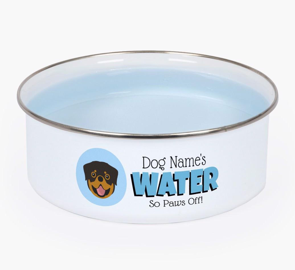 Water, Paws Off: Personalised {breedFullName} Enamel Dog Bowl