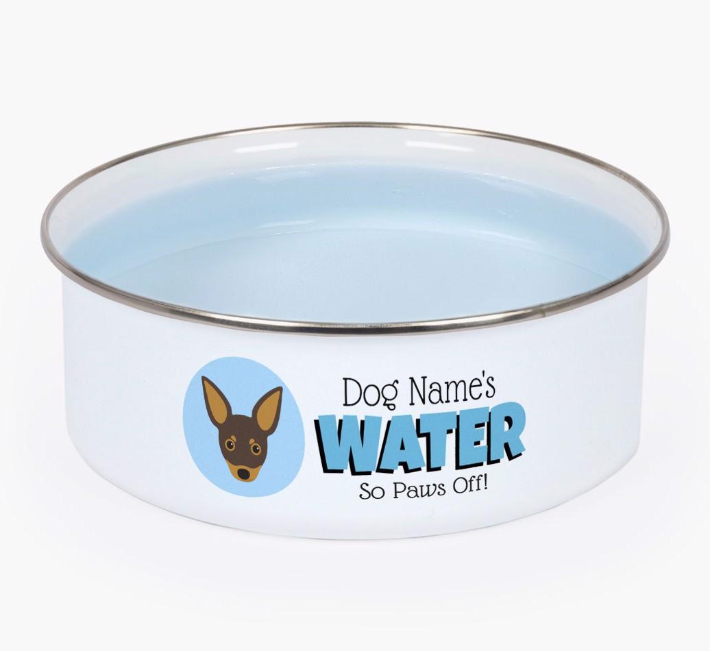 Water, Paws Off: Personalized {breedFullName} Enamel Dog Bowl