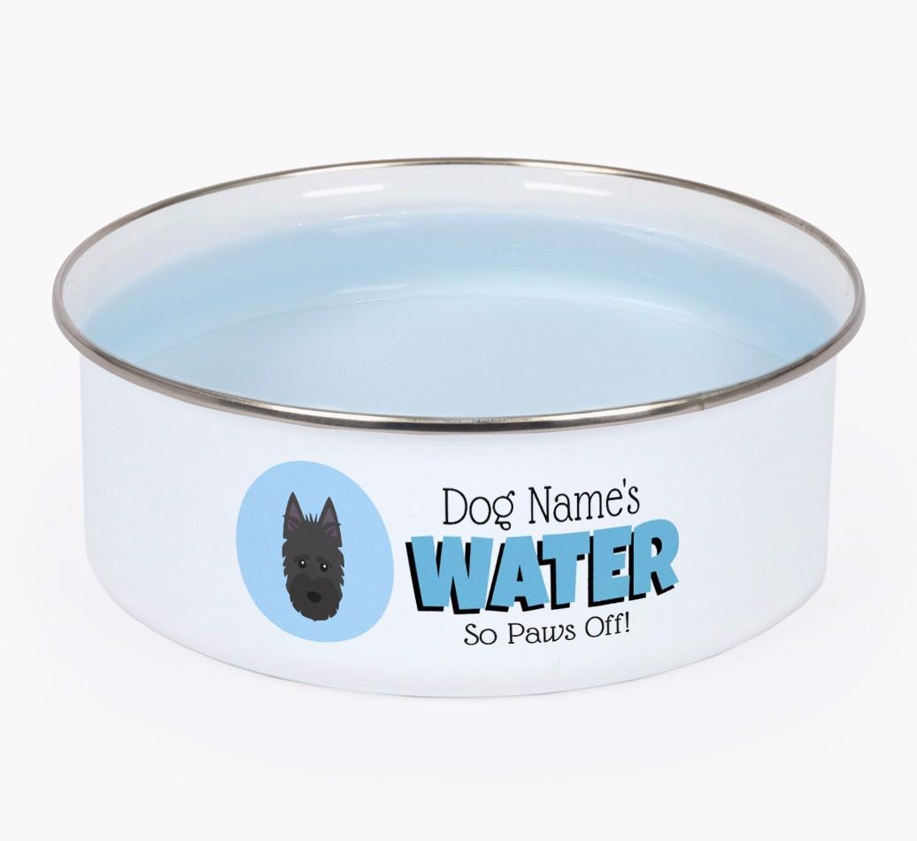 Water, Paws Off: Personalised {breedFullName} Enamel Dog Bowl
