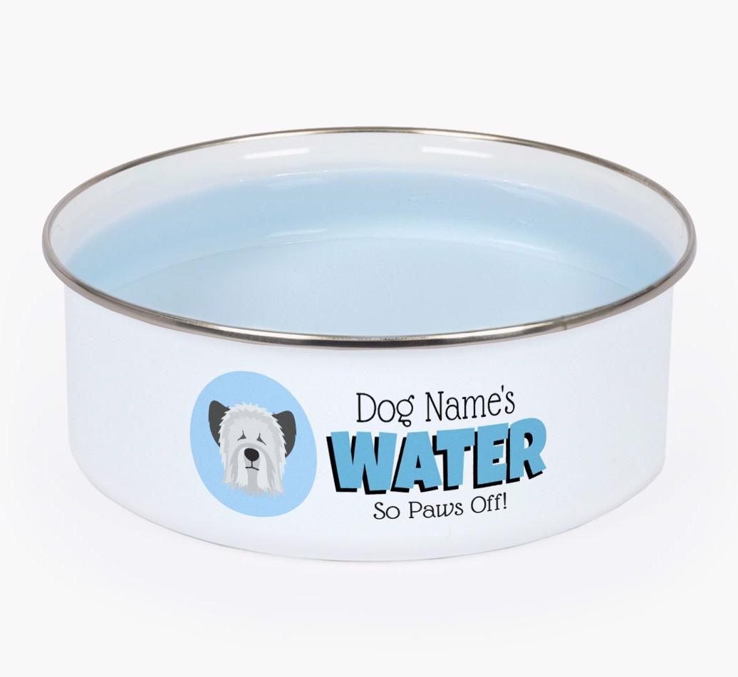 Water, Paws Off: Personalized {breedFullName} Enamel Dog Bowl
