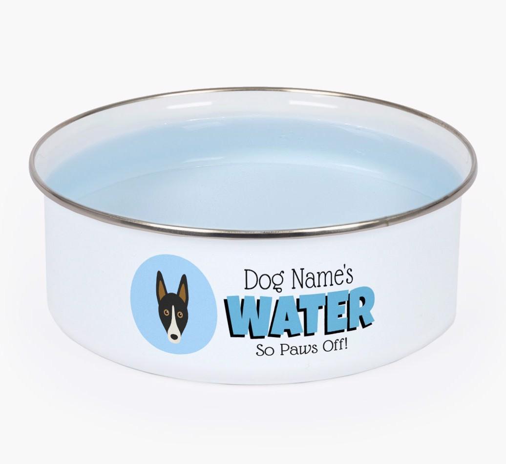 Water, Paws Off: Personalized {breedFullName} Enamel Dog Bowl