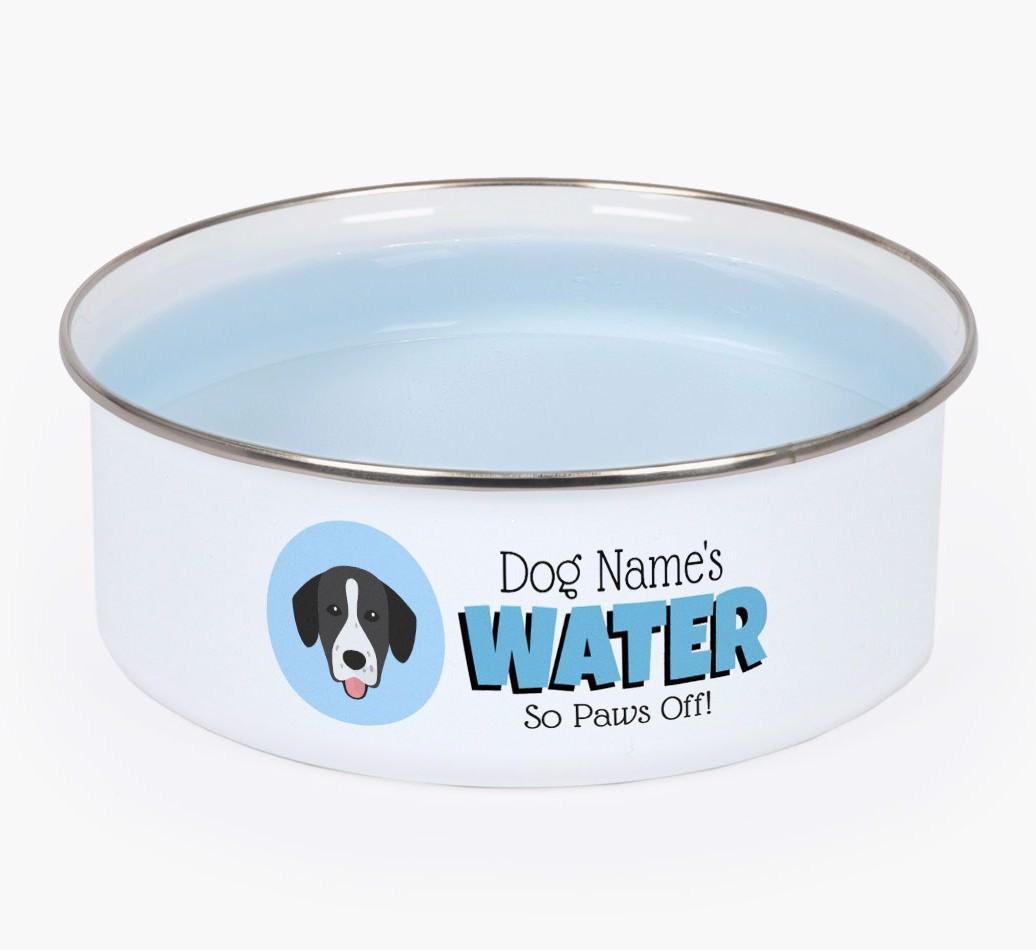 Water, Paws Off: Personalized {breedFullName} Enamel Dog Bowl