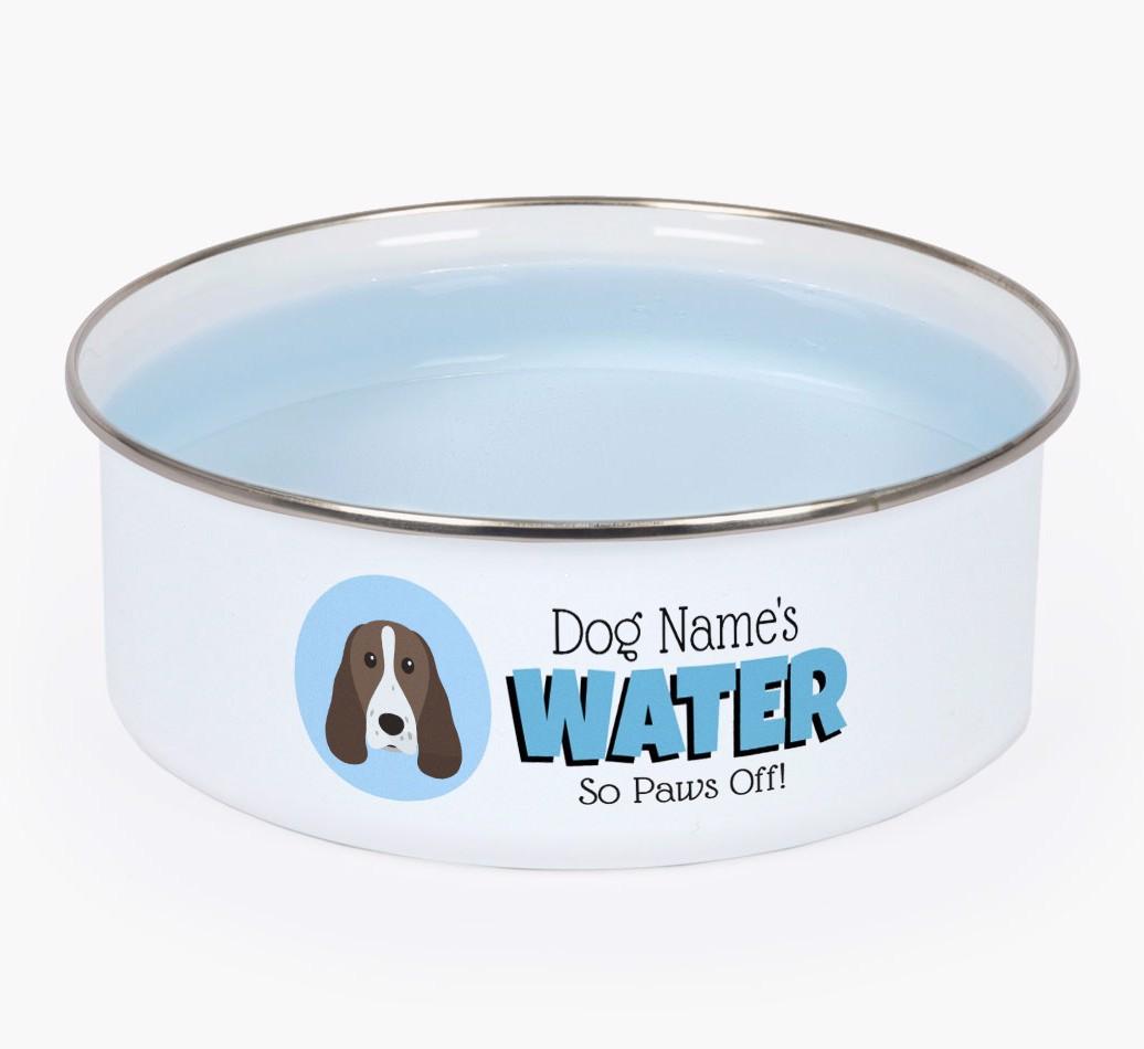 Water, Paws Off: Personalized {breedFullName} Enamel Dog Bowl