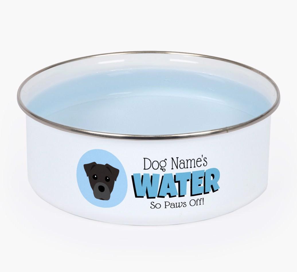 Water, Paws Off: Personalized {breedFullName} Enamel Dog Bowl