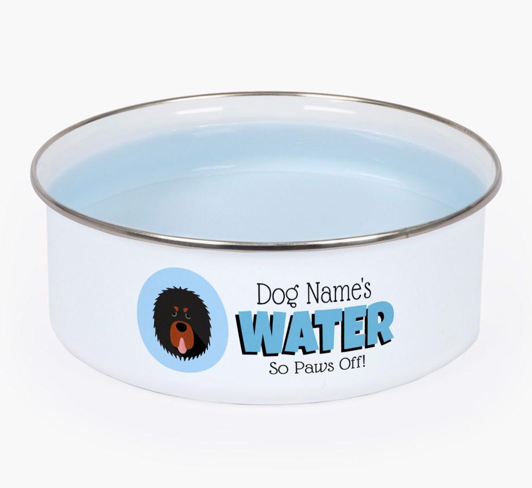 Water, Paws Off: Personalized {breedFullName} Enamel Dog Bowl