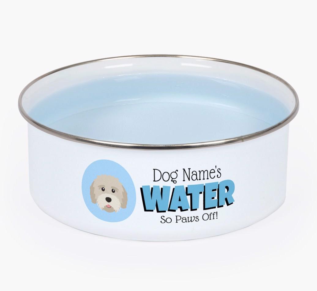 Water, Paws Off: Personalised {breedFullName} Enamel Dog Bowl