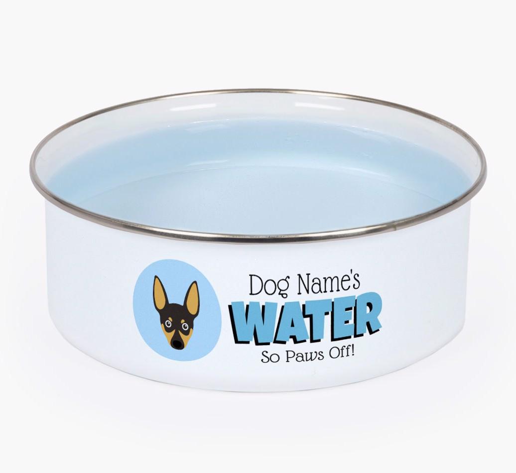 Water, Paws Off: Personalized {breedFullName} Enamel Dog Bowl