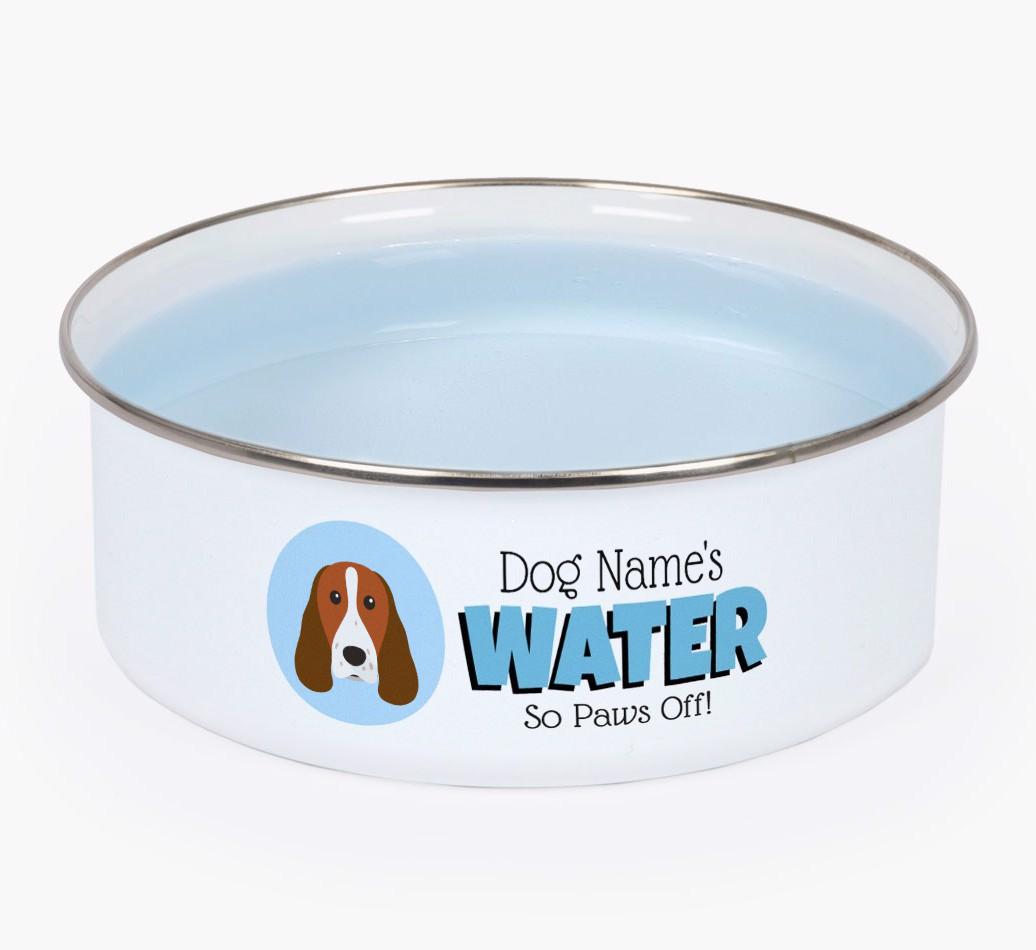 Water, Paws Off: Personalised {breedFullName} Enamel Dog Bowl