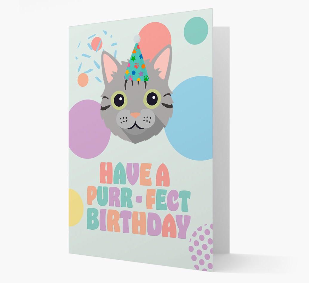 Have A Purrfect Birthday: Personalized {breedCommonName} Card