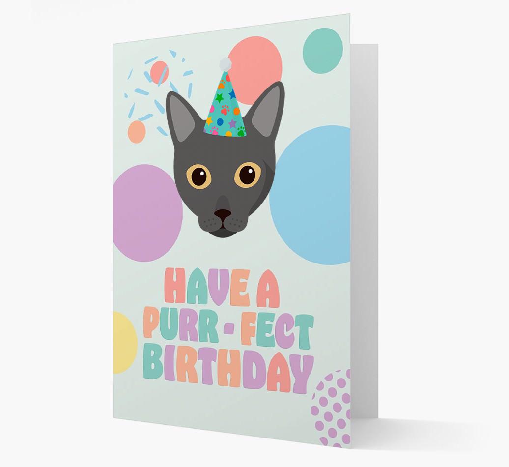 Have A Purrfect Birthday: Personalized {breedCommonName} Card
