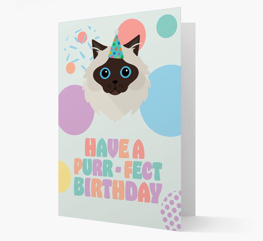 Have A Purrfect Birthday: Personalized {breedCommonName} Card