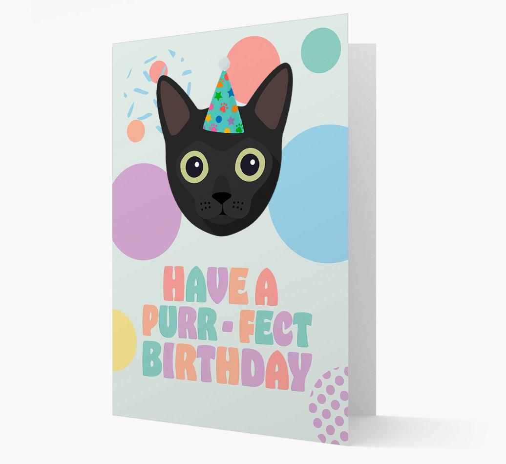 Have A Purrfect Birthday: Personalized {breedCommonName} Card