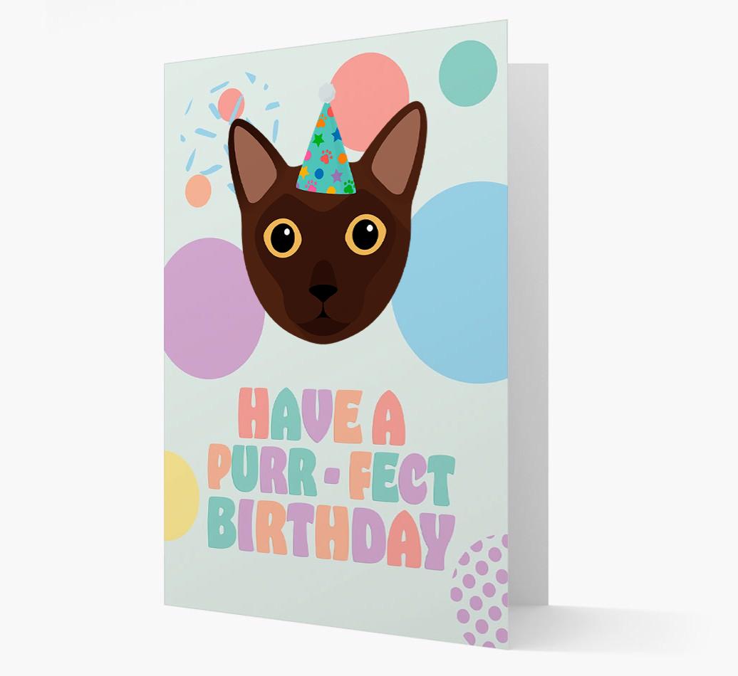 Have A Purrfect Birthday: Personalized {breedCommonName} Card