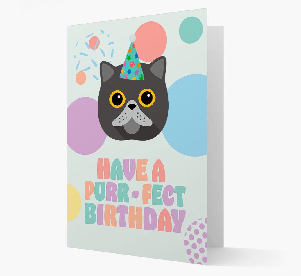 Have A Purrfect Birthday: Personalized {breedCommonName} Card