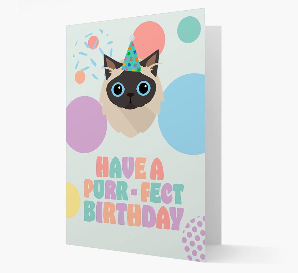 Have A Purrfect Birthday: Personalized {breedCommonName} Card