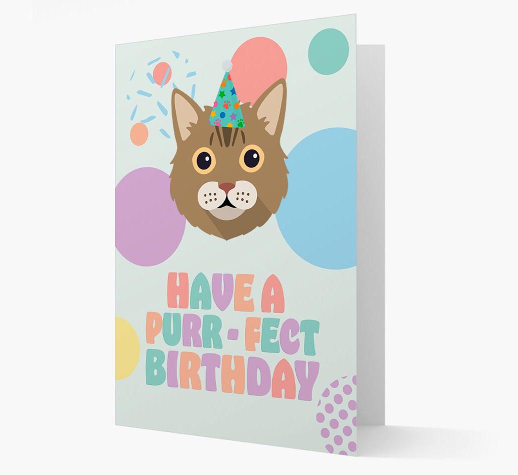 Have A Purrfect Birthday: Personalized {breedCommonName} Card
