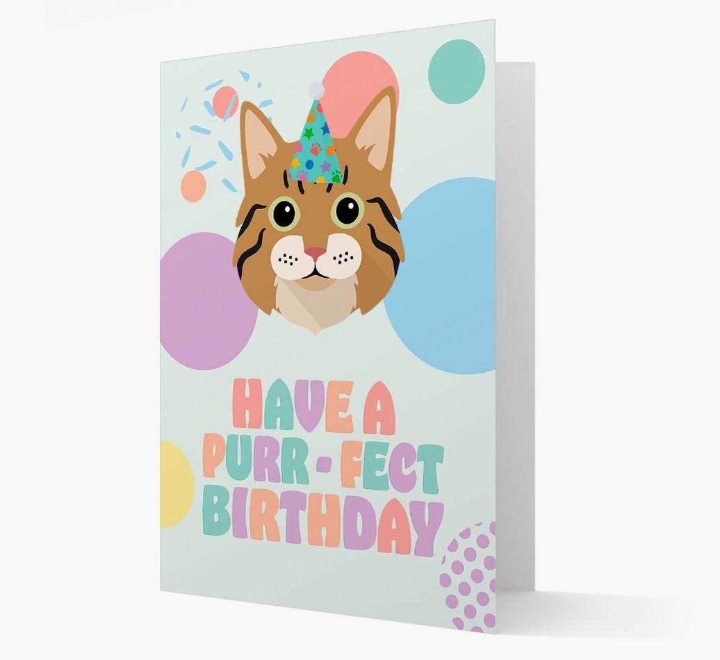 Have A Purrfect Birthday: Personalized {breedCommonName} Card
