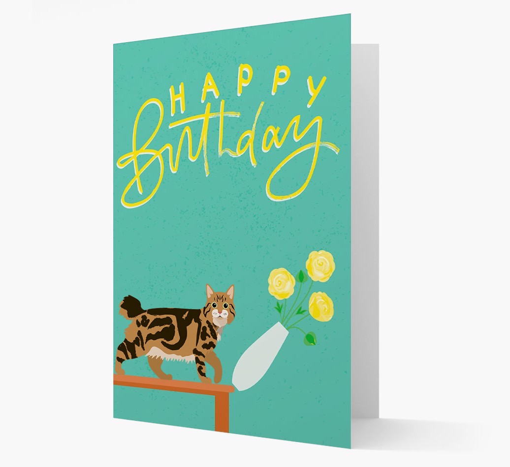 Happy Birthday Flower: Personalised {breedCommonName} Card