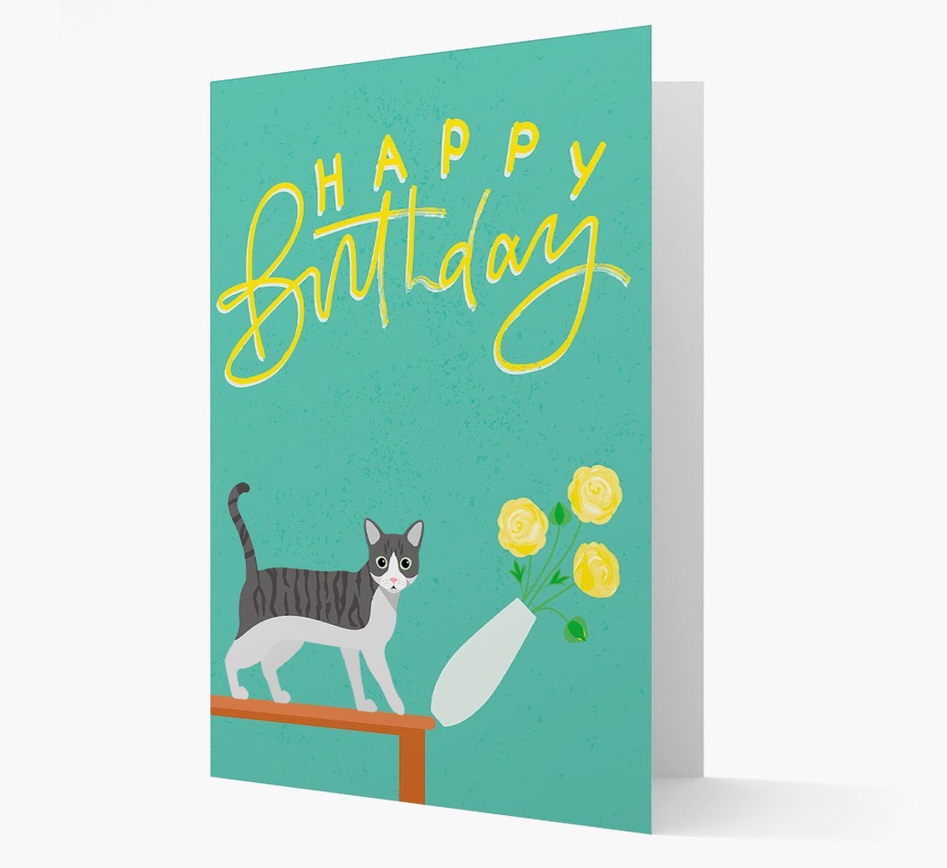 Happy Birthday Flower: Personalised {breedCommonName} Card